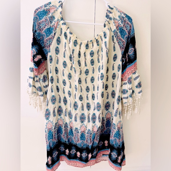 Kori America Bohemian boho Tassel colorful print
Mykonos Summer dress sz S - Picture 1 of 7